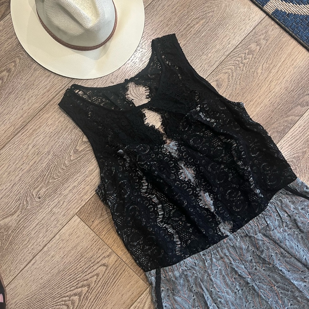 Anthropology size 10 sweet ❤️ heart black lace romper . Dry clean